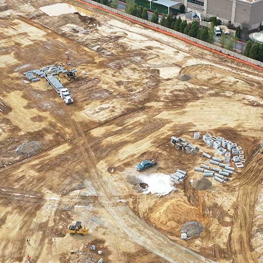 Construction update aerial view