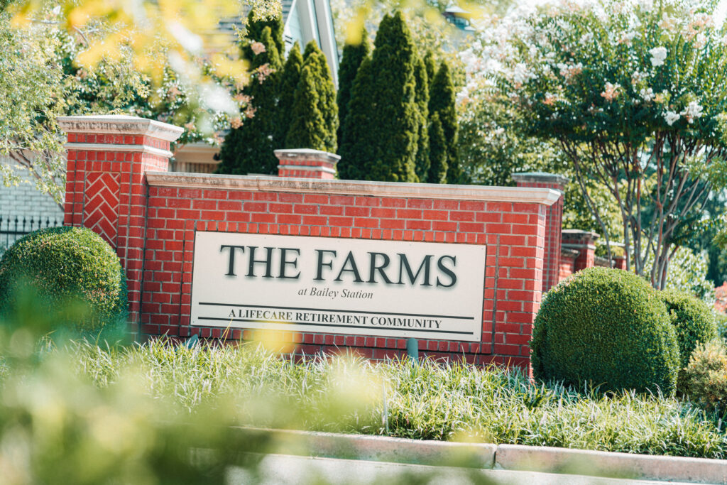 The Farms at Baily Station sign outside