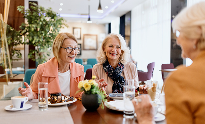 senior women having lunch