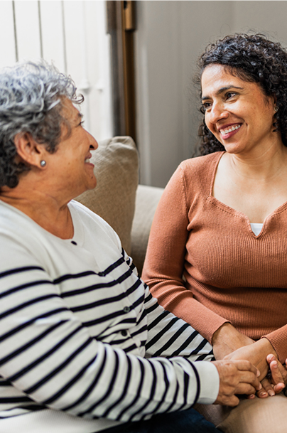 woman and senior mom